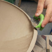 Bill Wilkey using the Clay Shredder to add surface texture.